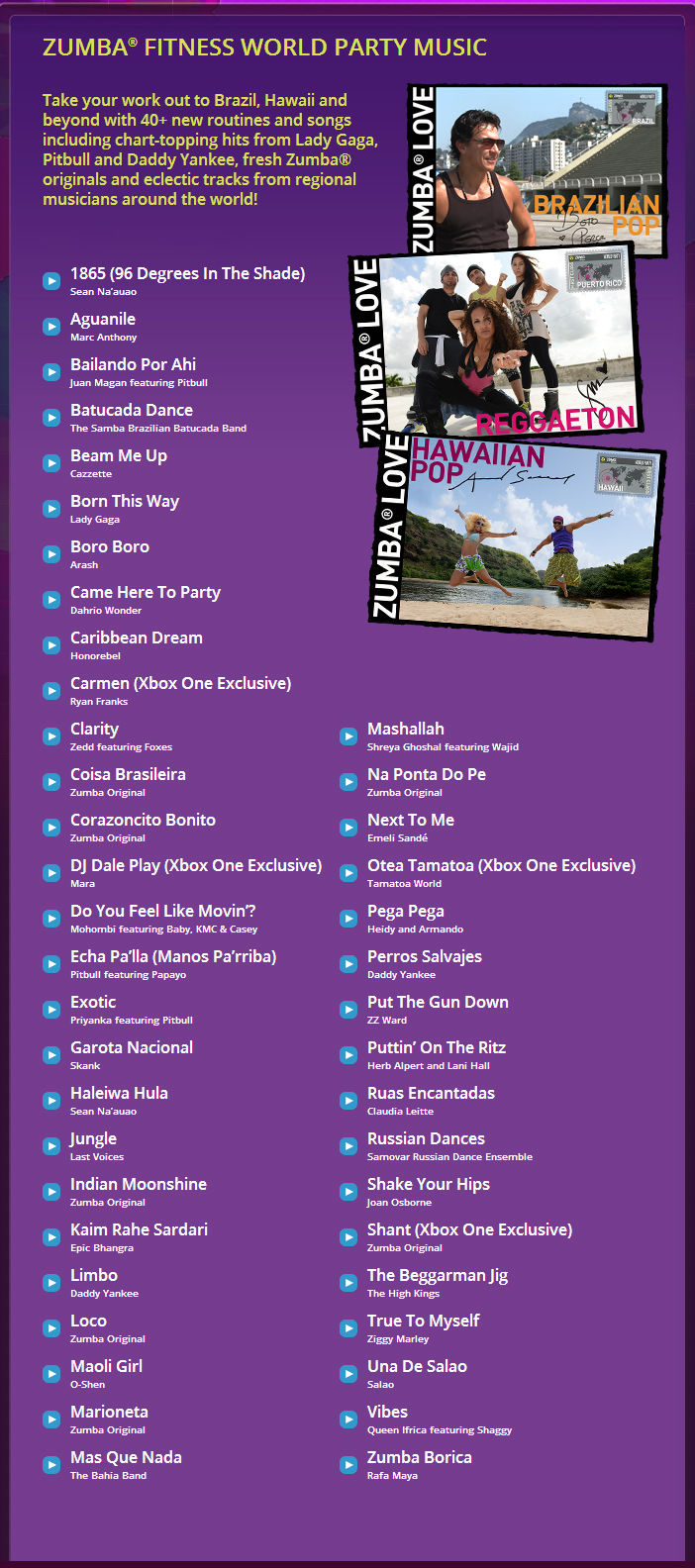 zumba music lists