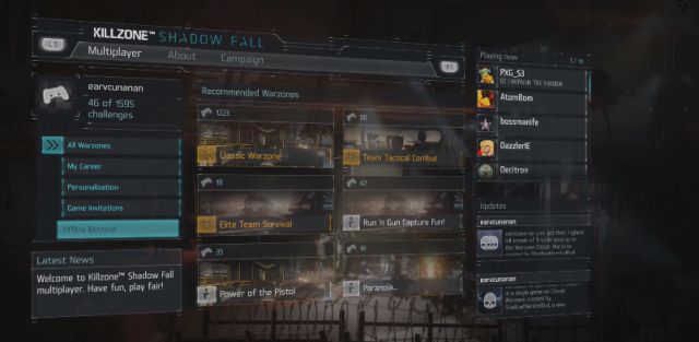 killzone shadow fall player count