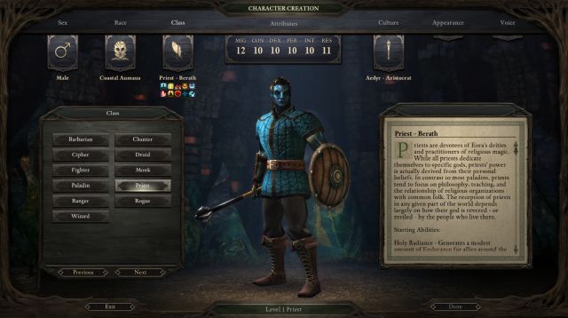 pillars of eternity character creation 2.0