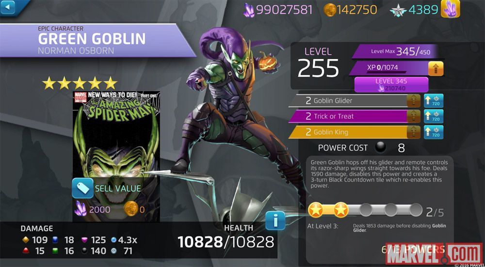 Latest Spider-man villain to join Marvel Puzzle Quest is Green Goblin - Marvel Puzzle Quest