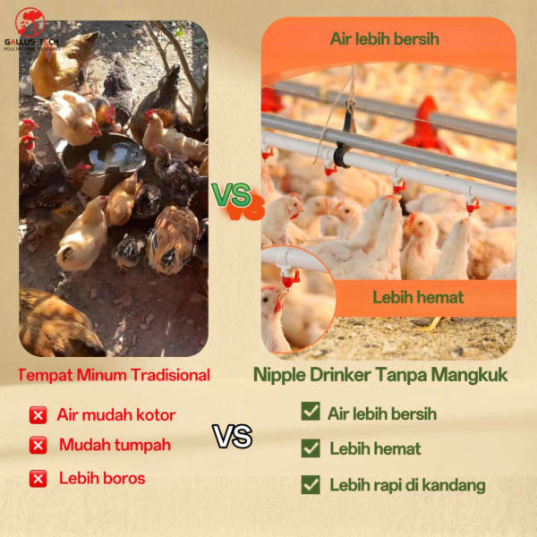Foto Nipple Drinker Otomatis Ayam Tipe A9 Merah Putih - Pack 100 Pcs sudut 3 - InfoBroiler