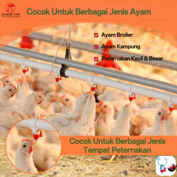 Foto Nipple Drinker Otomatis Ayam Tipe A9 Merah Putih - Pack 100 Pcs sudut 5 - InfoBroiler