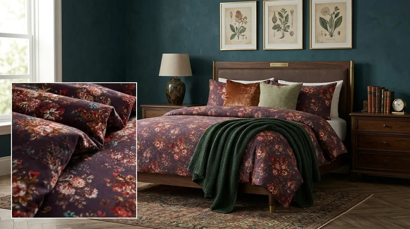 Maroon Blossom Single Bed sheet