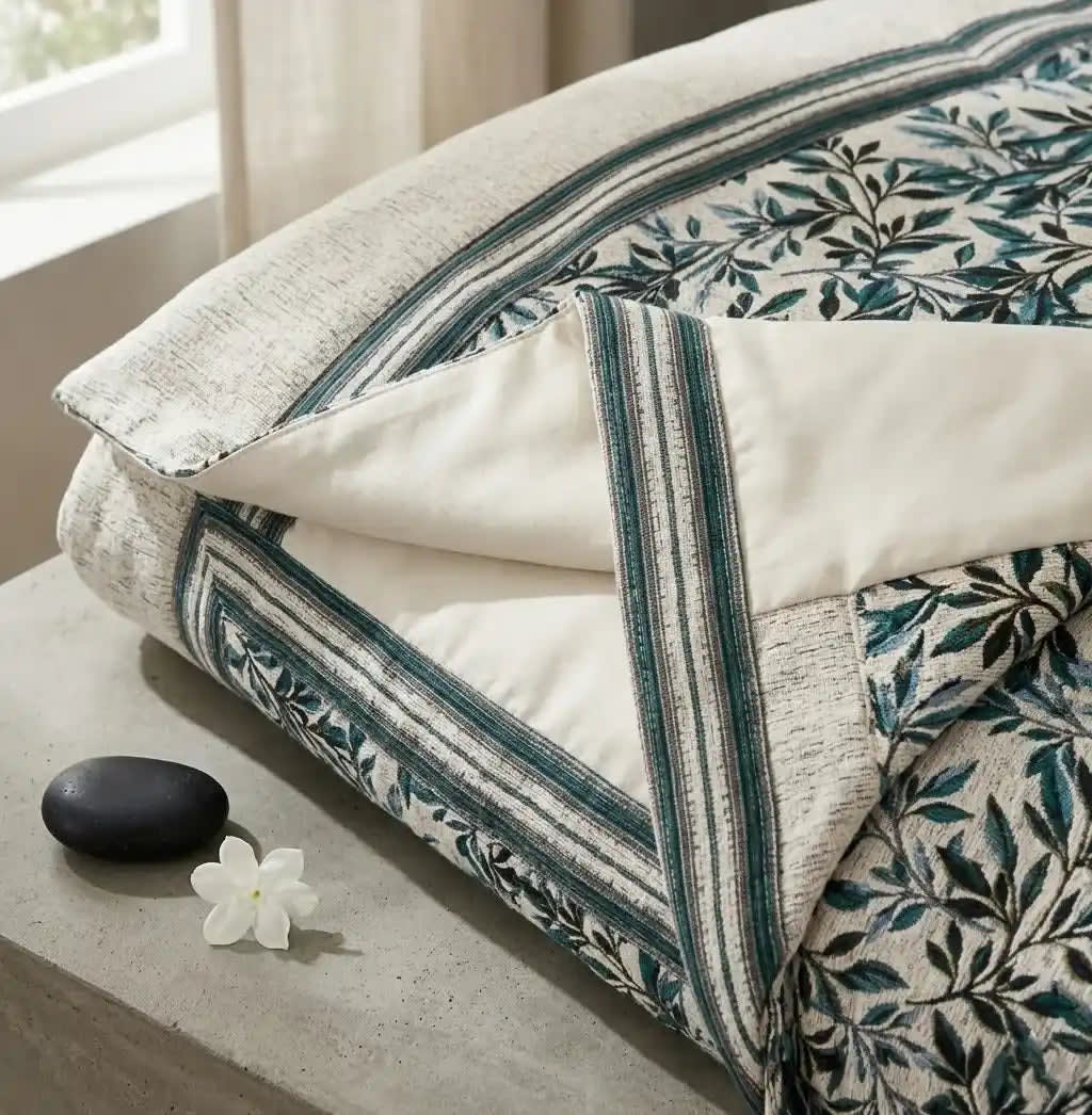 Teal Leaf-Single Bedsheet Pair - Baytak Noor