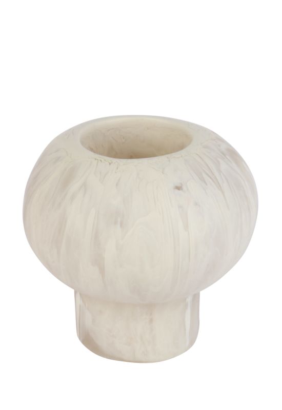 Round Pearl Vase Chalk Swirl