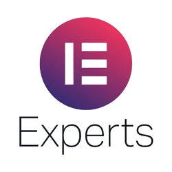 Logo With A Gradient Pink And Purple Circle, Featuring A Stylized &Apos;E&Apos; In White, Above The Word &Quot;Experts&Quot; In Black Text.