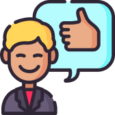 A Man With A Thumbs Up Icon, Representing The Concept Of Home.