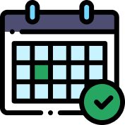 A Calendar With A Check Mark On It, Displayed At Home.