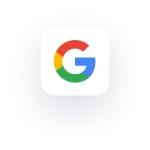 The Google Logo On A Blue Background.