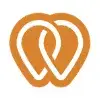 An Orange And White Logo With A Heart In The Middle.
