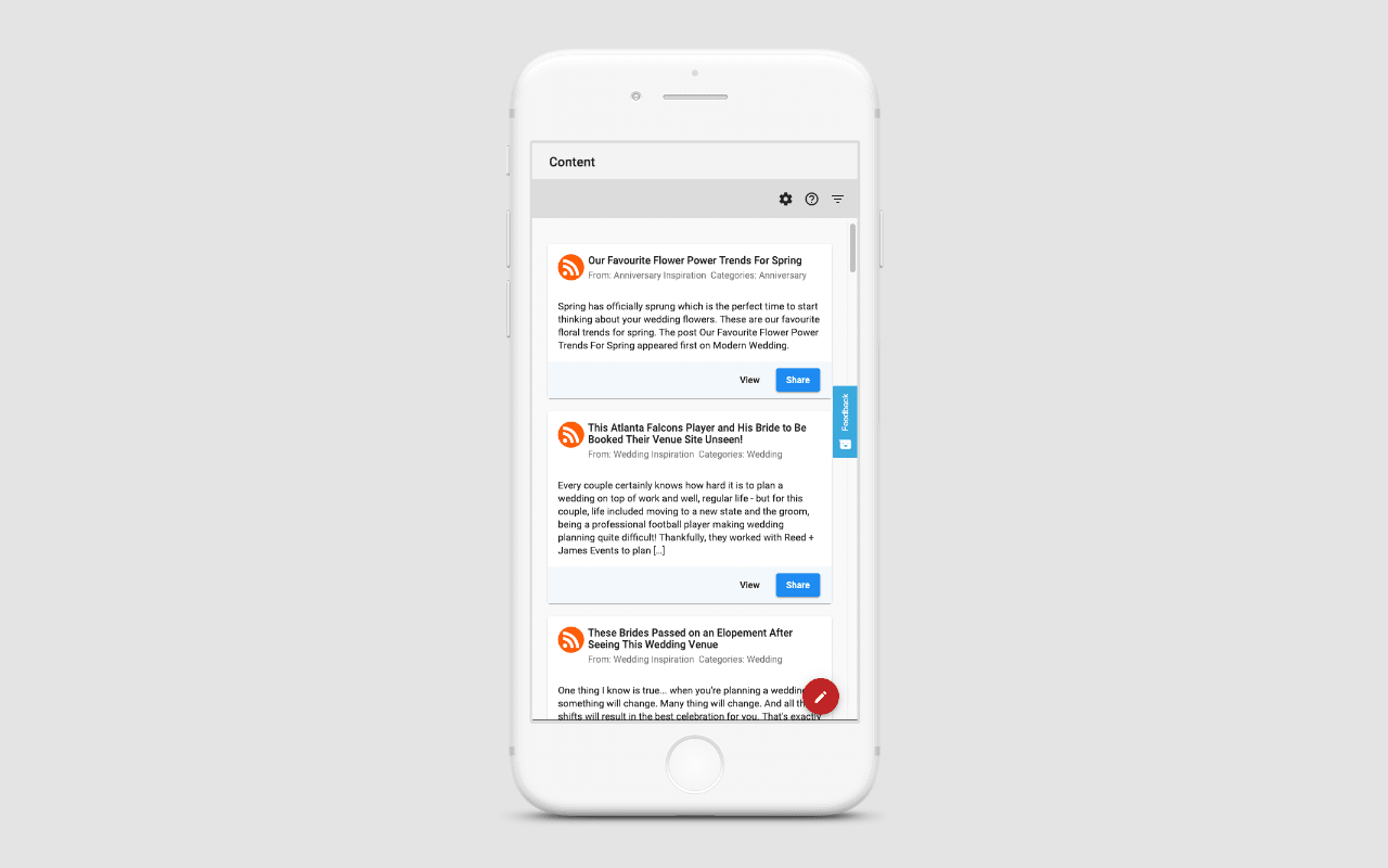 Track rss feeds - Social Manager