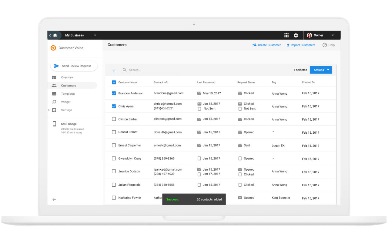 Import customers in bulk and send multiple requests quickly