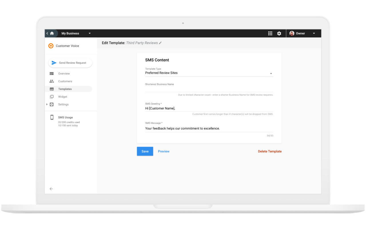 Customize your SMS templates