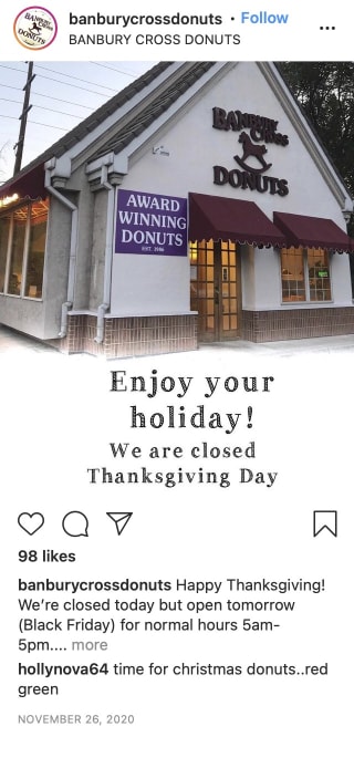 Sample Post of Business Sharing Holiday Hours