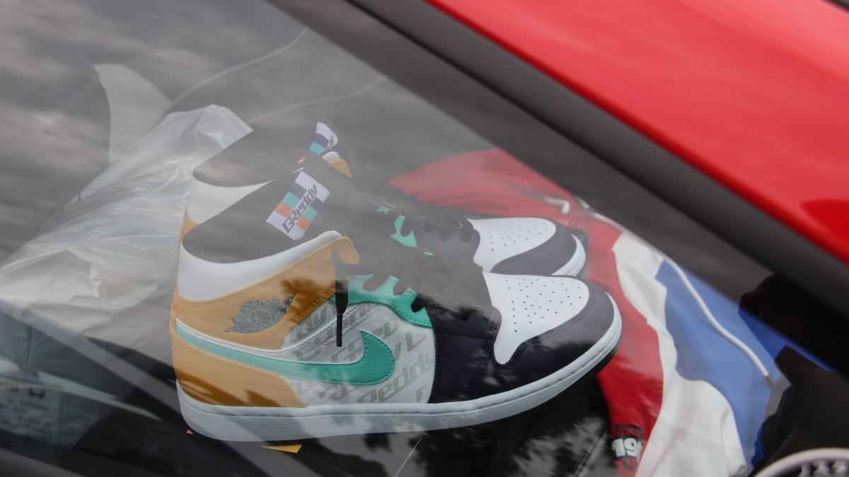 closeup image of a pair of shoes on display at the 11th Annual Japanese Classic Car Show