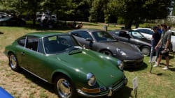 overview image of a line of cars on display at the San Marino Motor Classic