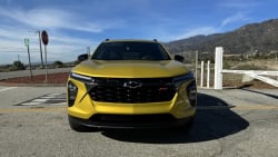 a yellow 2024 Chevrolet Trax 2RS at the San Gabriel river