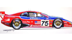 artist Hector Cademartori's rendering of the Nissan 300ZX in full racing apparel