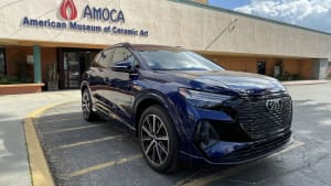 The 2023 Audi Q4 E-tron exterior as seen from the front