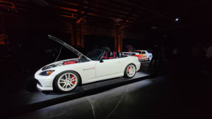 white Honda S2000 on display at the event