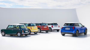 image of the 2025 Mini Cooper line-up, seen from the rear