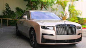 a Rolls Royce Ghost Black Badge in beige