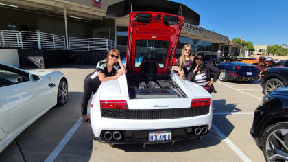 Monique Marconi, Tien, and LACar contributor Ami Pascual standing next to a Lamborghini.