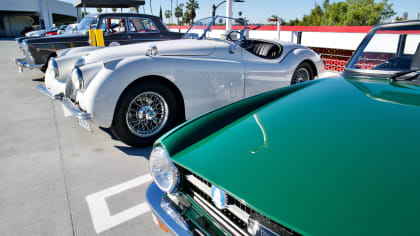 British cars lined up at Brit Week at The Petersen in Los Angeles.