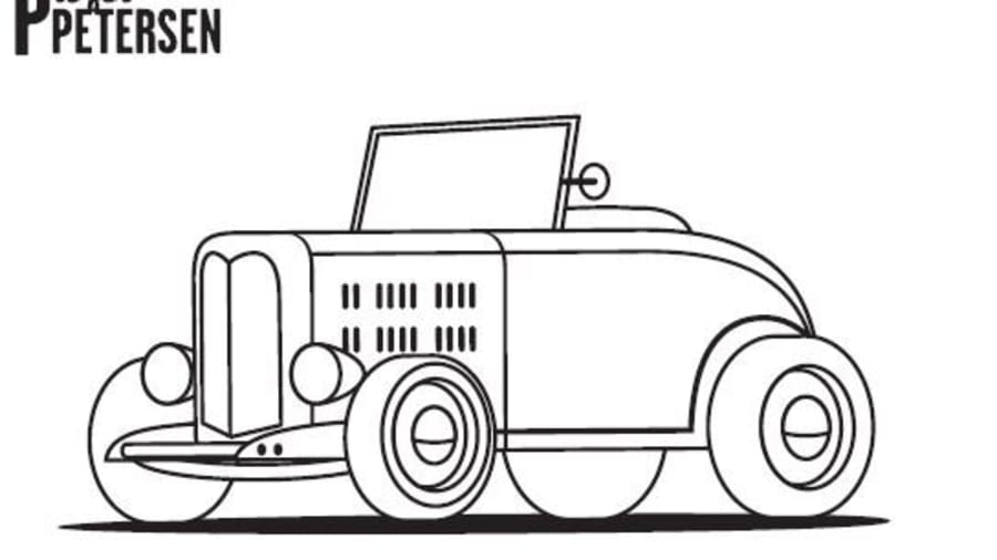 Petersen Automotive Museum's car logo outline.