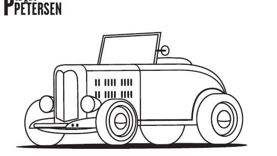 Petersen Automotive Museum's car logo outline.