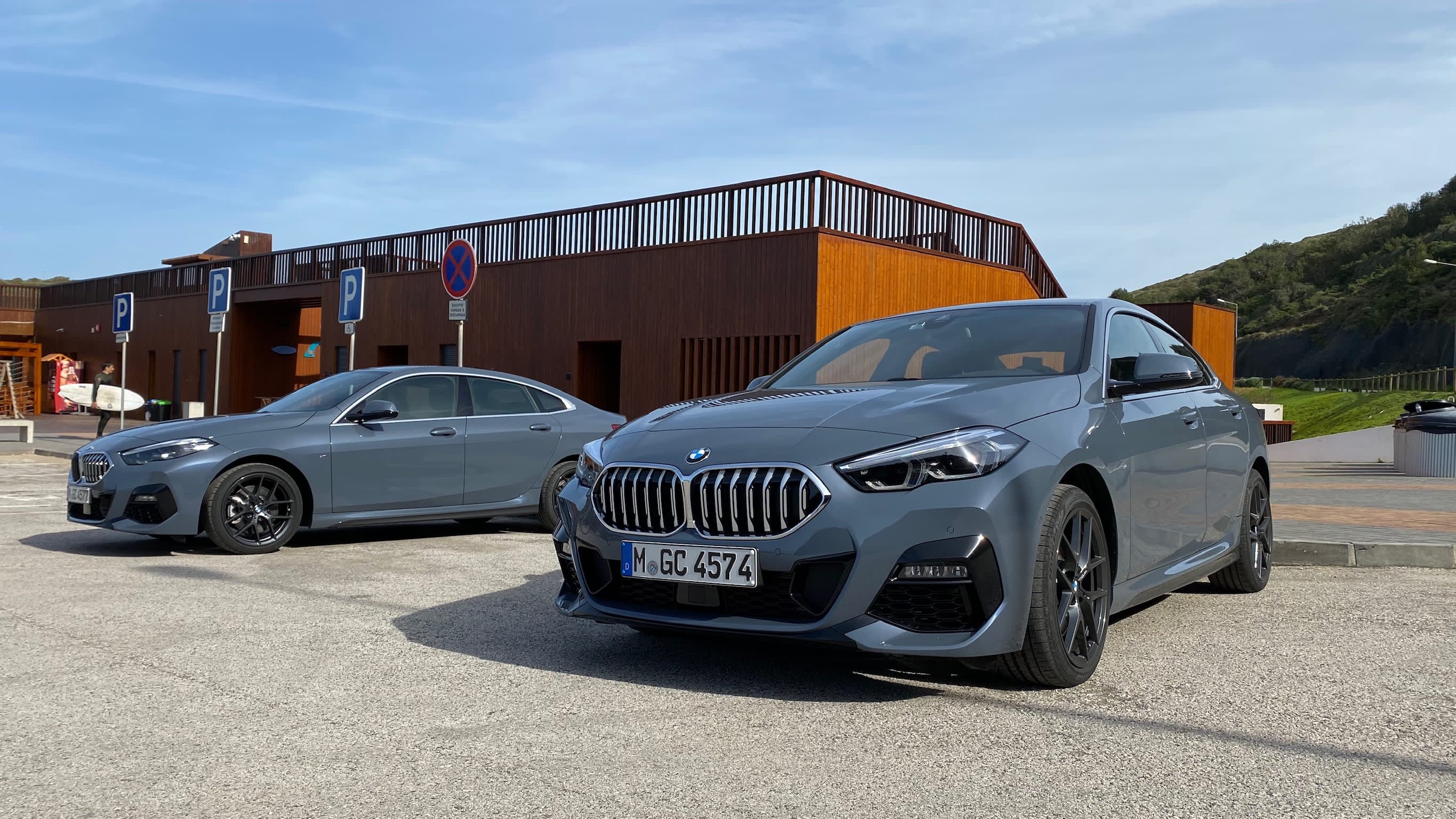 two BWM model 2 lined up in the Portuguese parking lot
