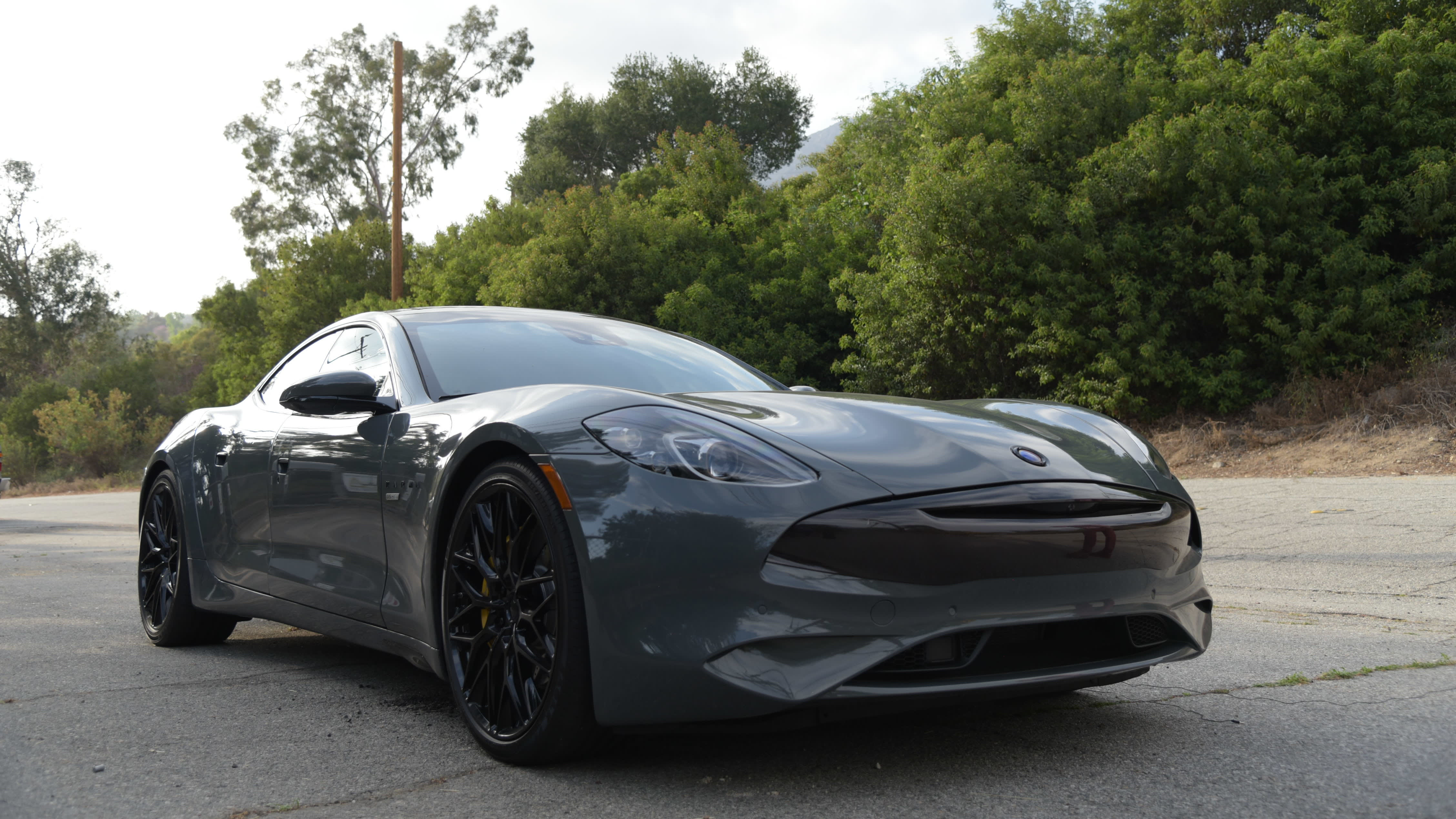 The front and right side of a gray Karma GS-6