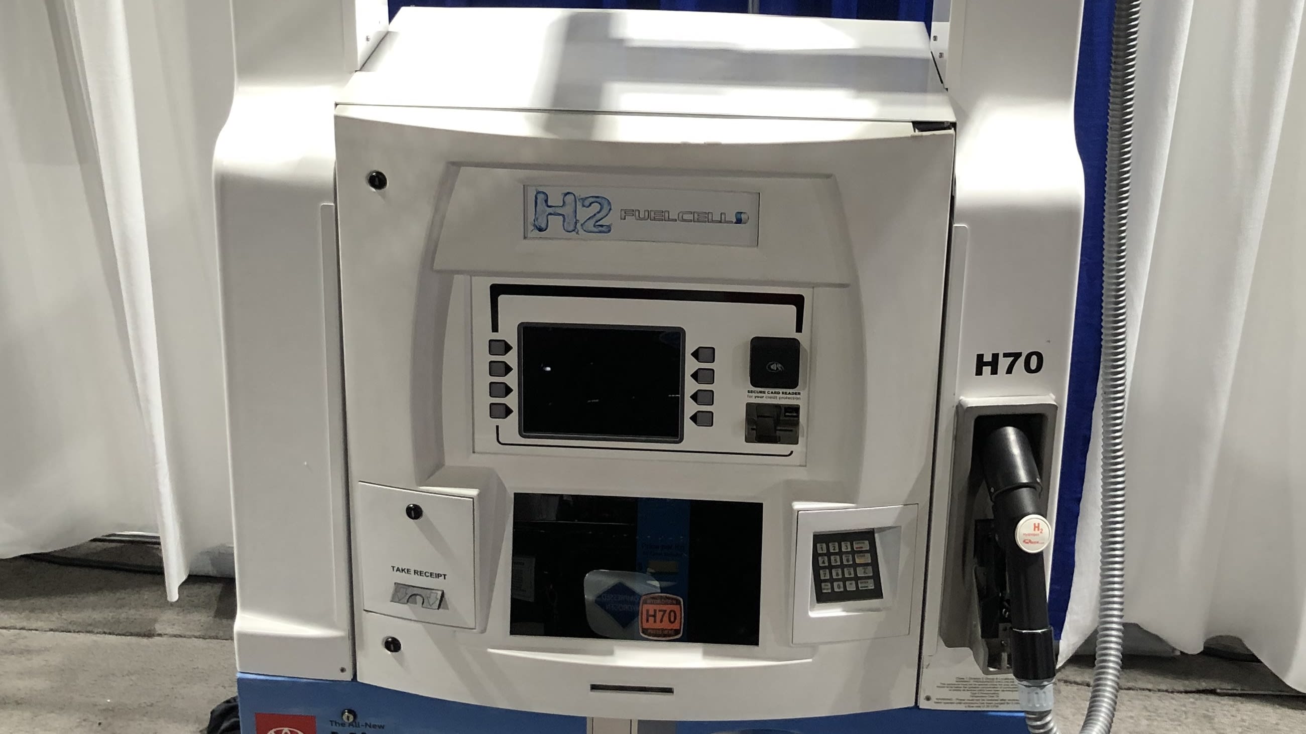 close-up of a hydrogen pump for a gas station.