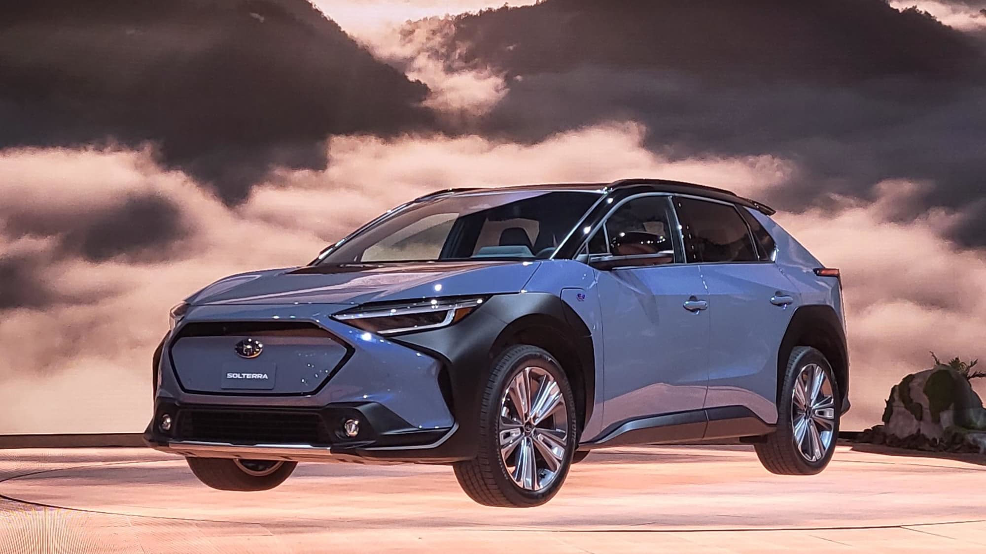 Subaru Solterra on display at the LA Auto Show 2021