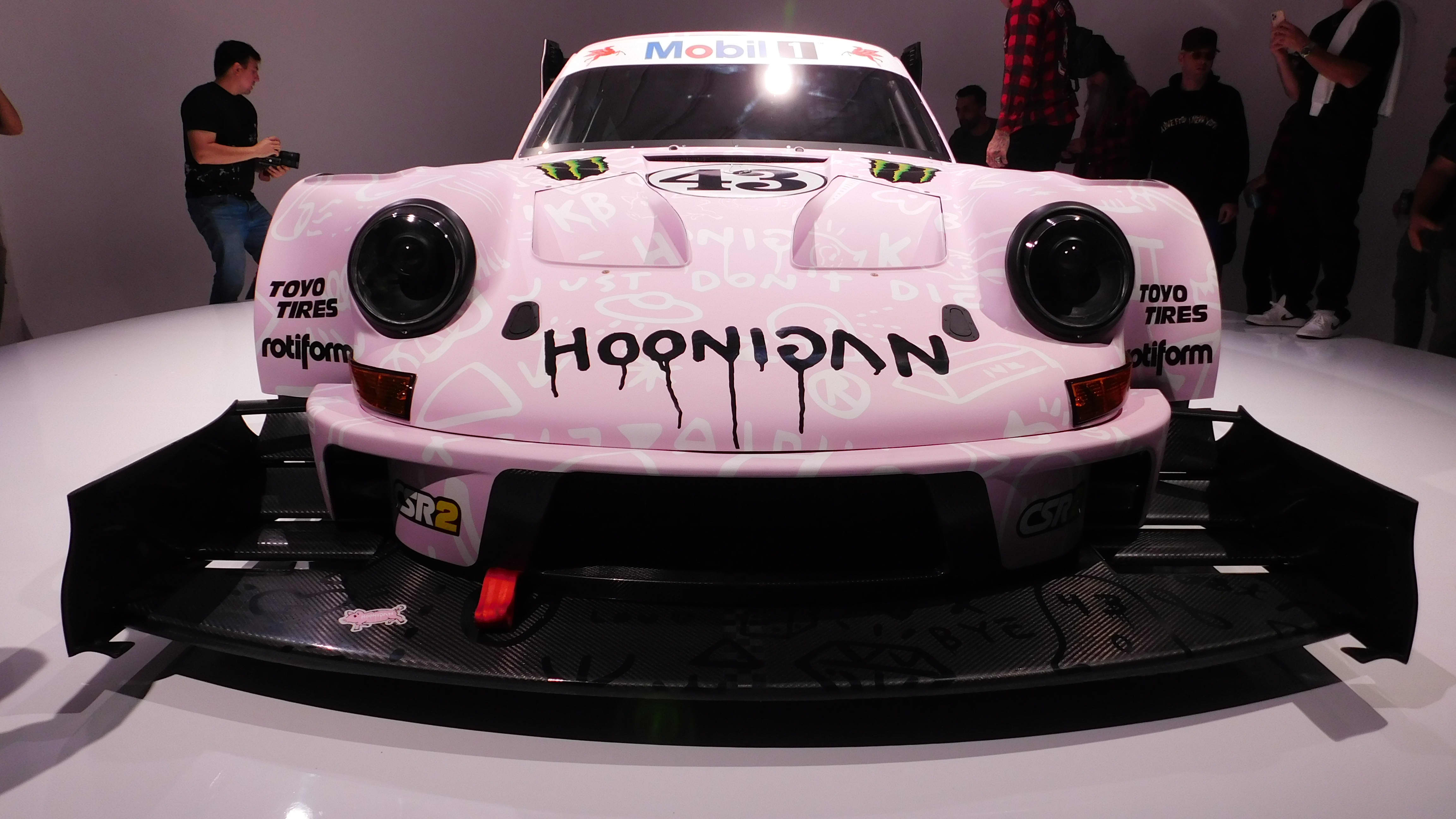 front of the Hoonipigasus Porsche