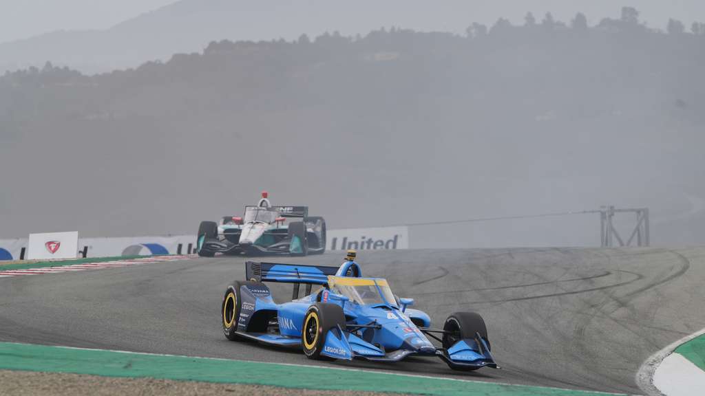 image of the races at the 2022 Firestone Grand Prix of Monterey IndyCar, at WeatherTech Laguna Seca.