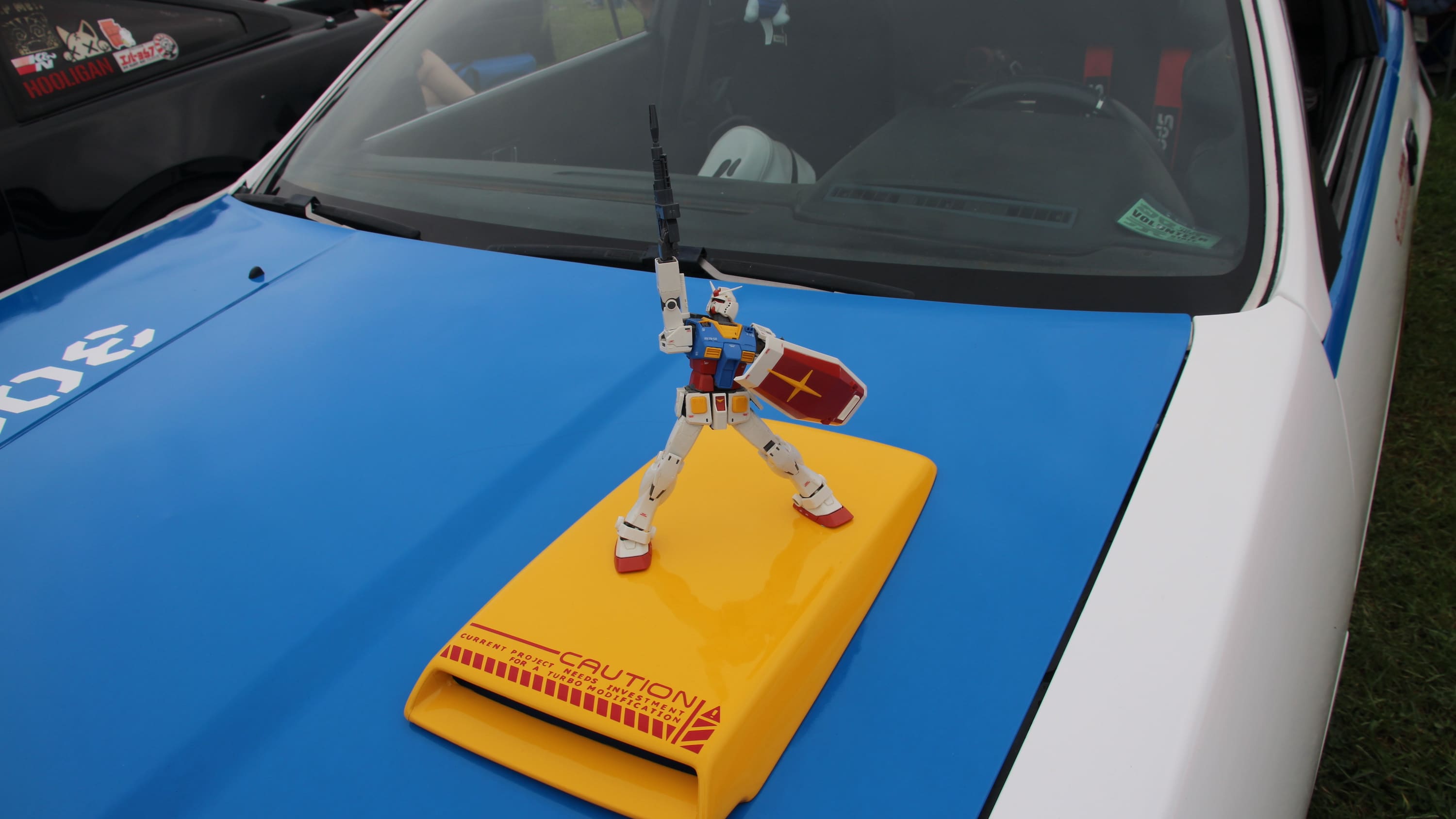 White, Red, and Blue Nissan 300ZX with an interesting air intake