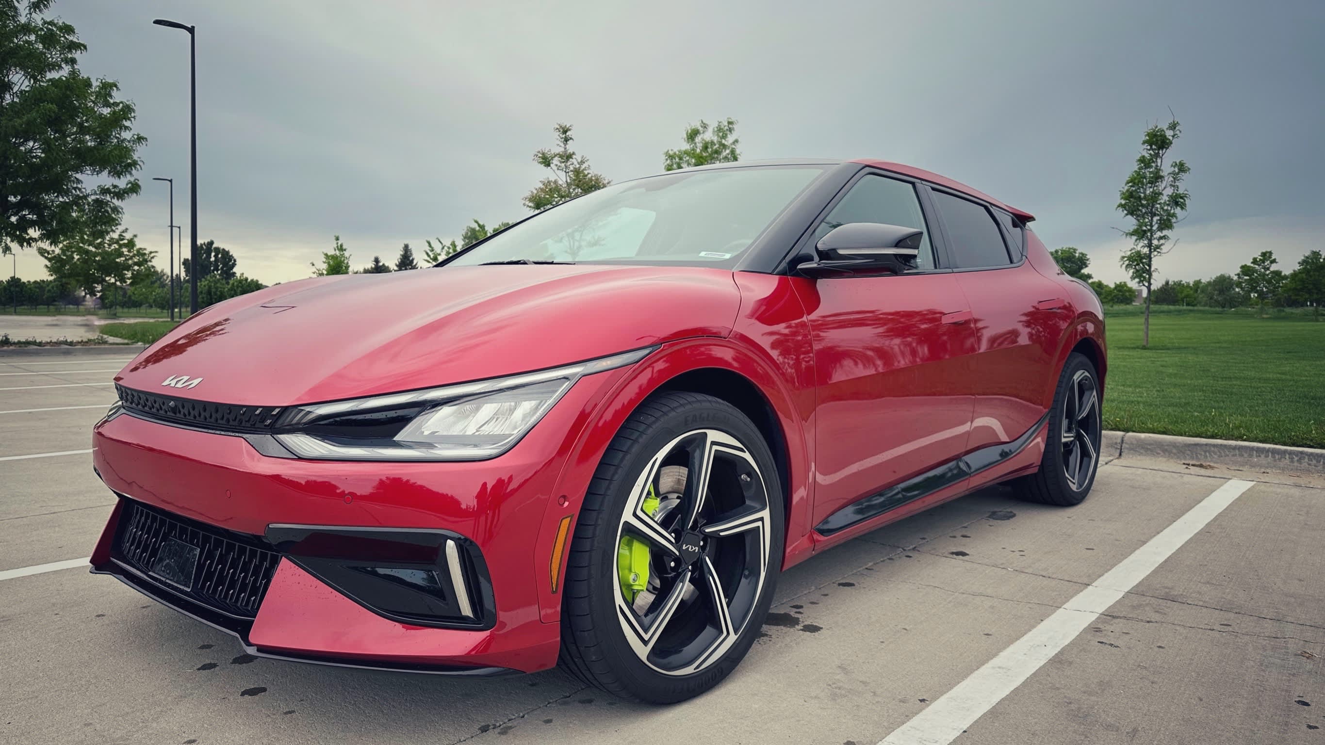 a red 2023 Kia EV6 GT