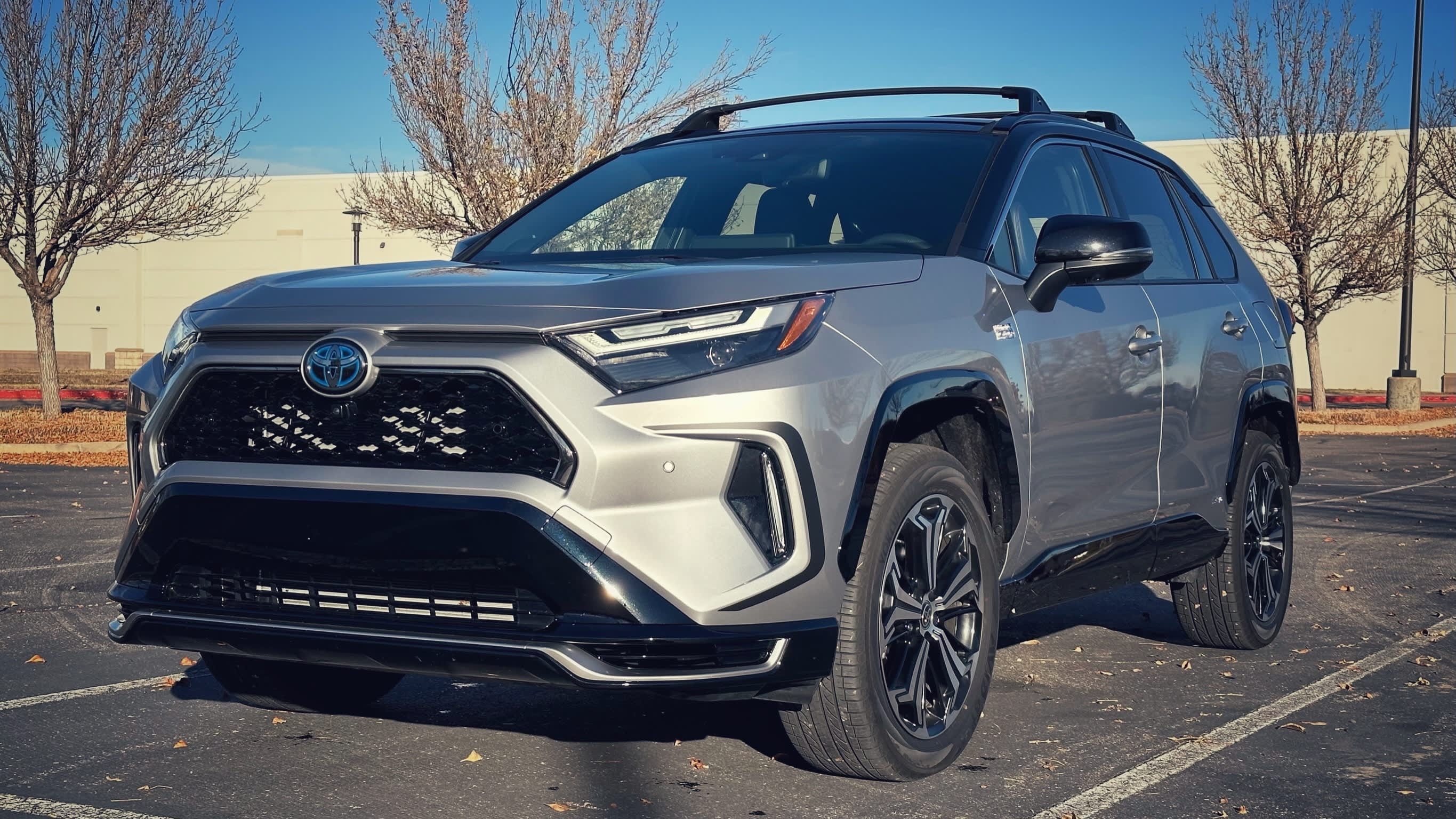 image of the exterior of a gray 2023 Toyota RAV2 Prime