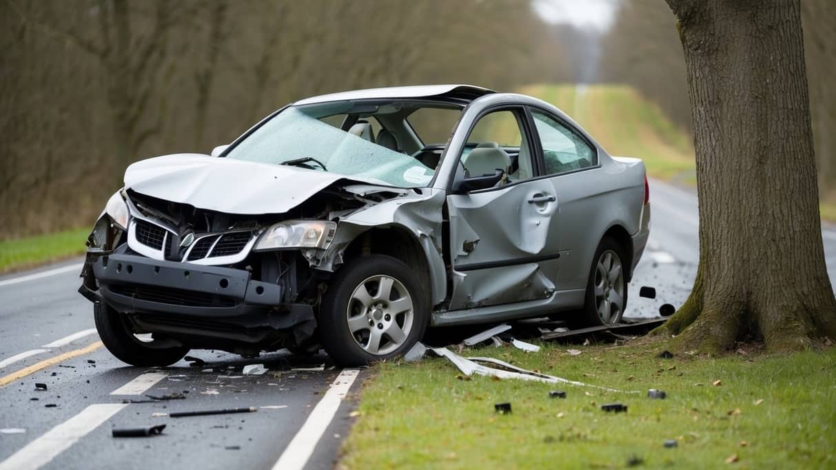 image of a crashed car