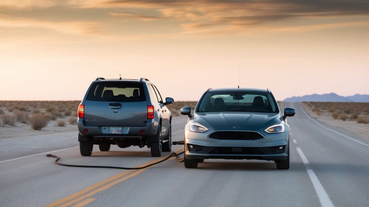 two cars on road