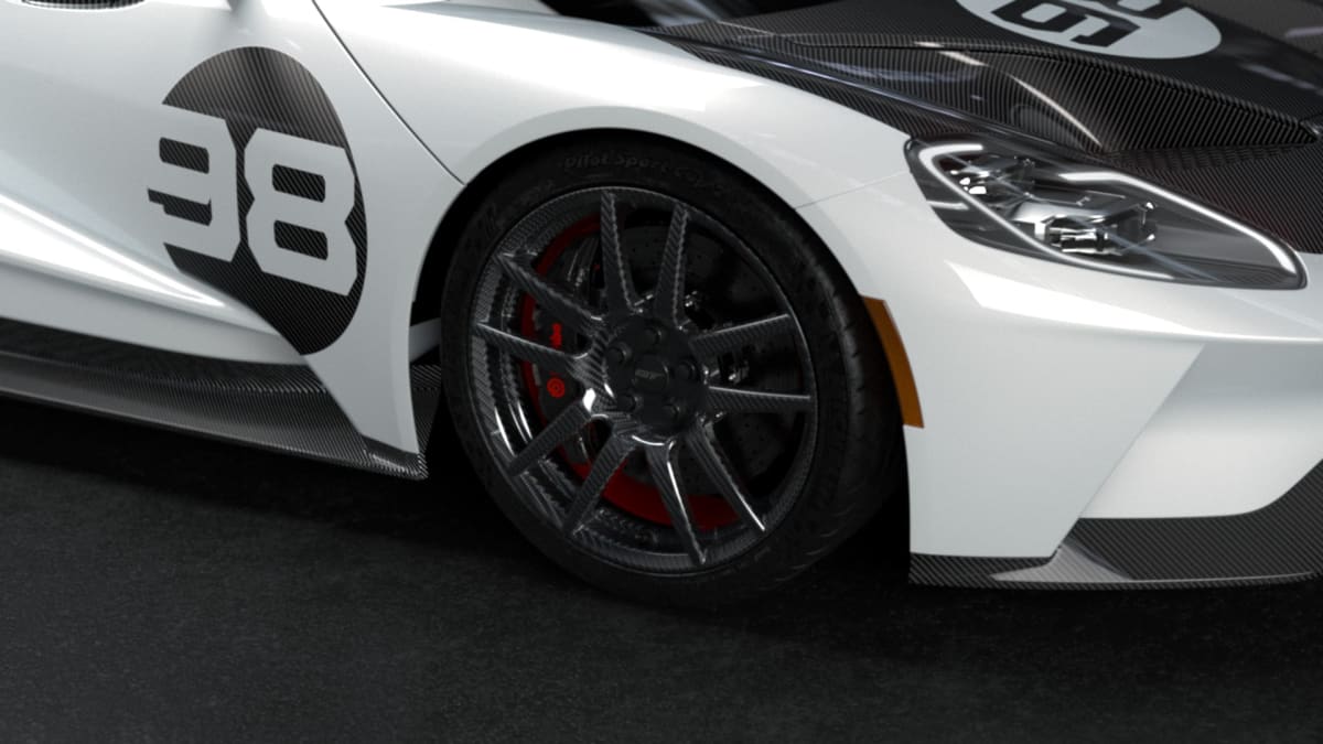 2021 Ford GT Heritage Edition with the Heritage Upgrade Package 20-inch carbon fiber wheels.