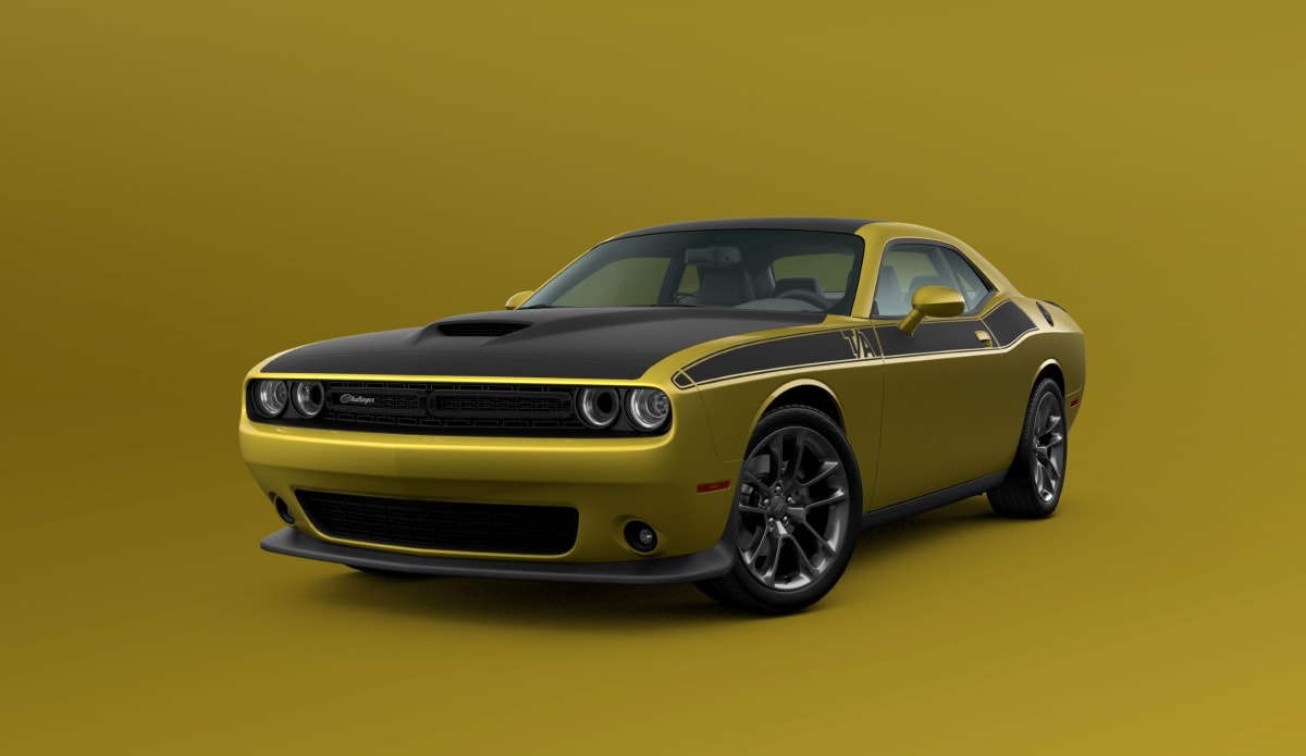 2021 Dodge Challenger T/A shown in Gold Rush exterior paint color.