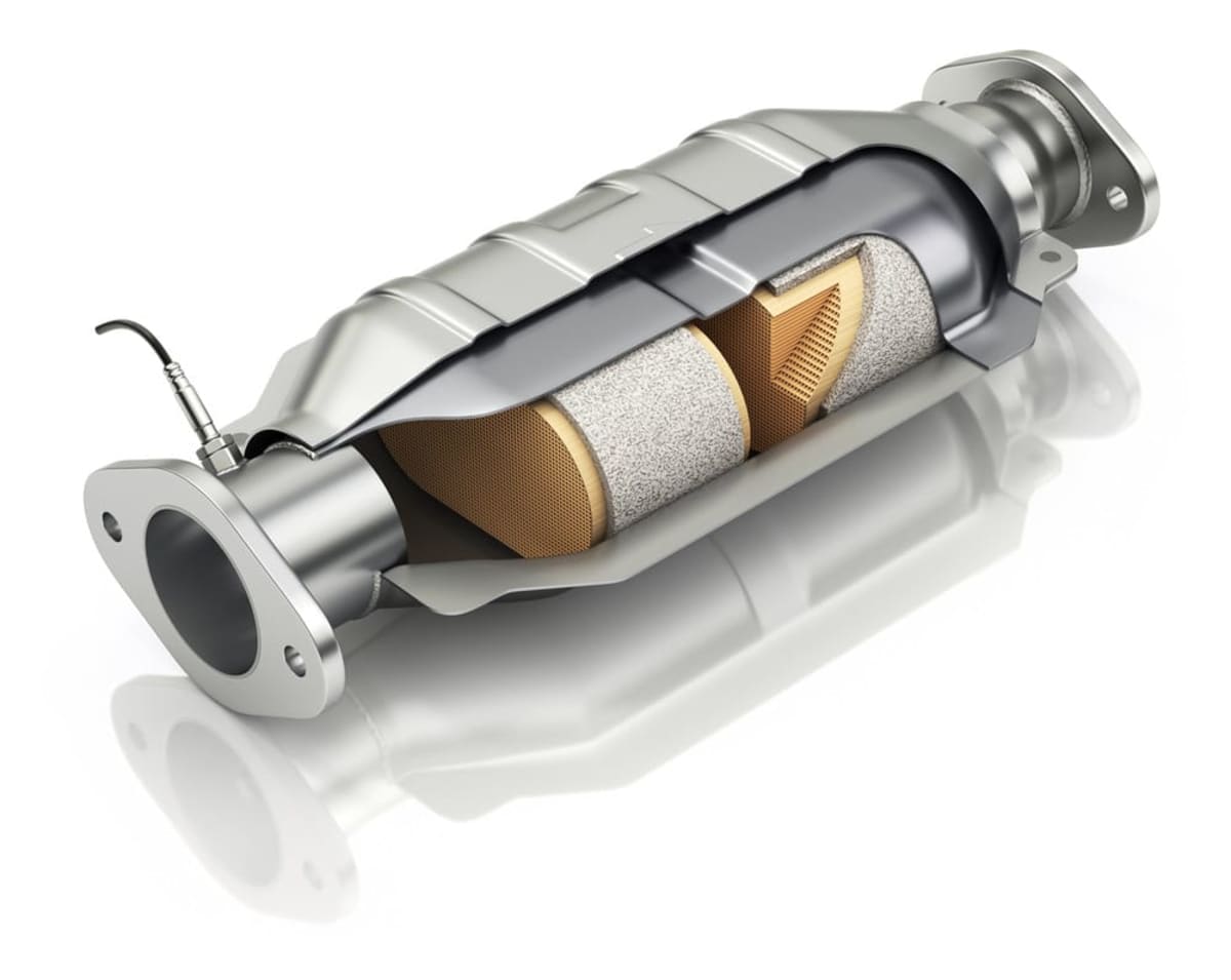 The inside of a catalyic converter contains valuable PGMs (Platinum Group Metals)