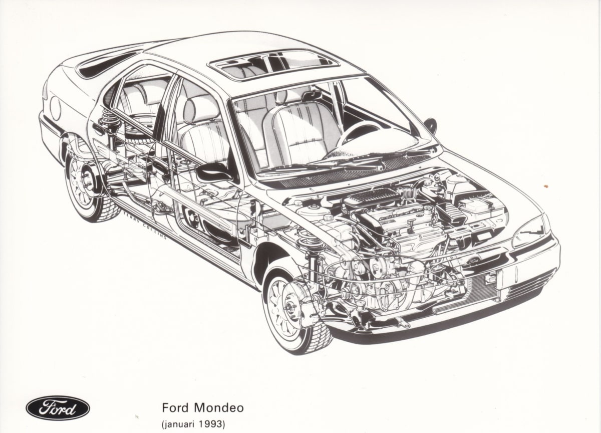 Ford Mondeo Mk 1 (illustration by Terry Collins for Ford Motor Company)