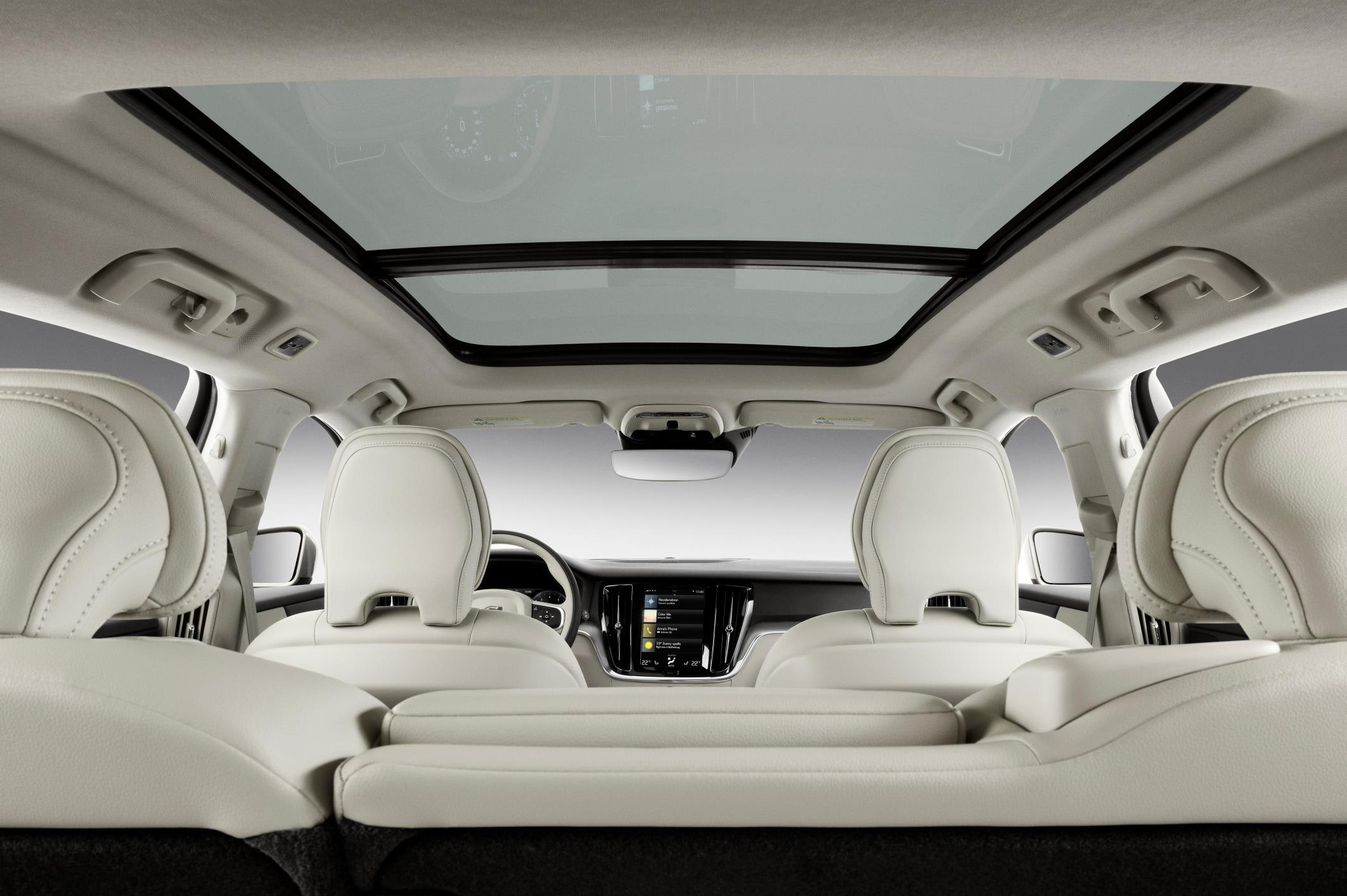 interior of the Volvo V60, seen from the back