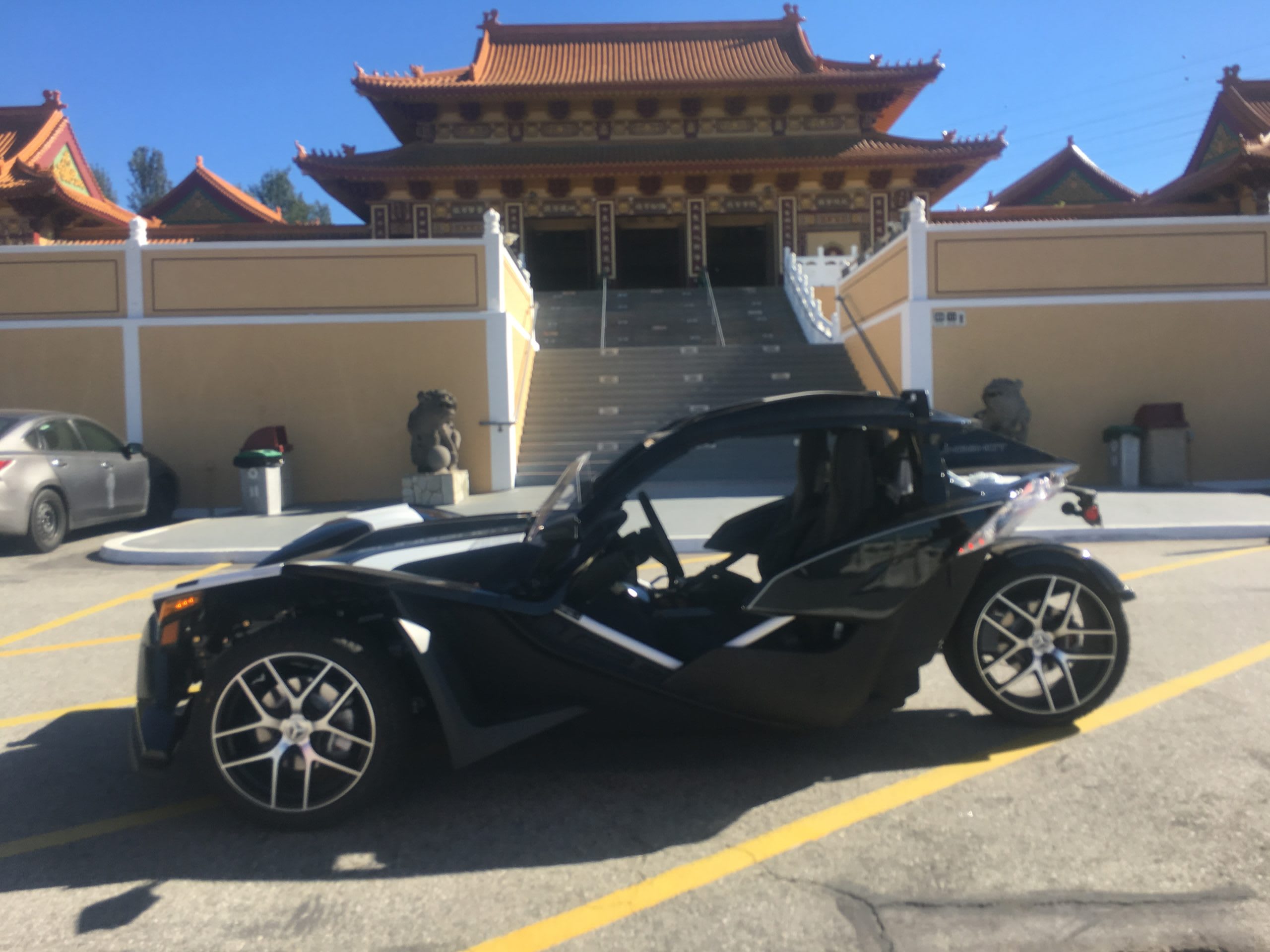 Polaris Slingshot Grand Touring in front of the Great Wall of China.. in Los Angeles