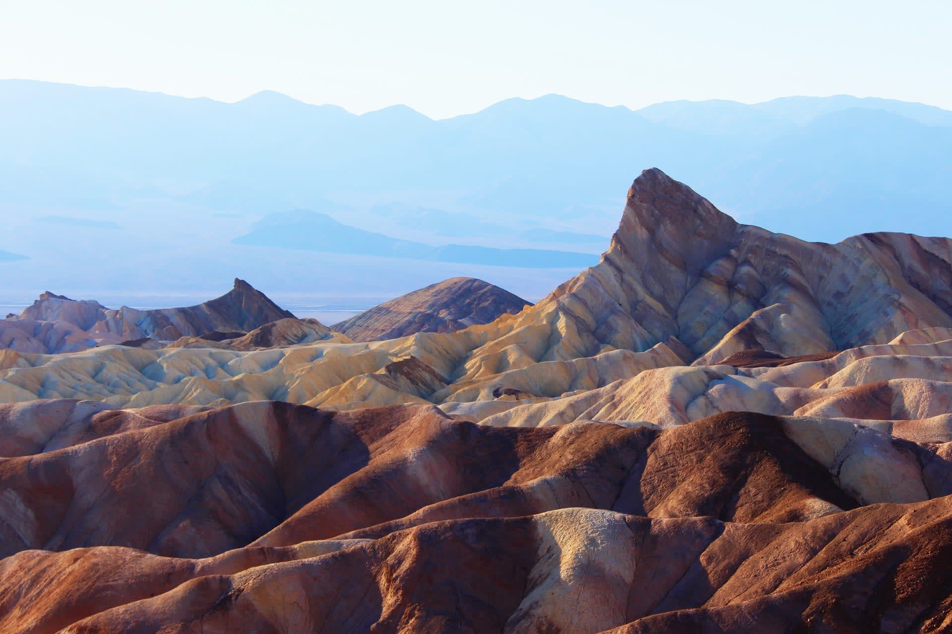 Death Valley National Park near Los Angeles. The rainbow-colored sand dunes of Artist’s Palette, a very recognizable area within the national park.