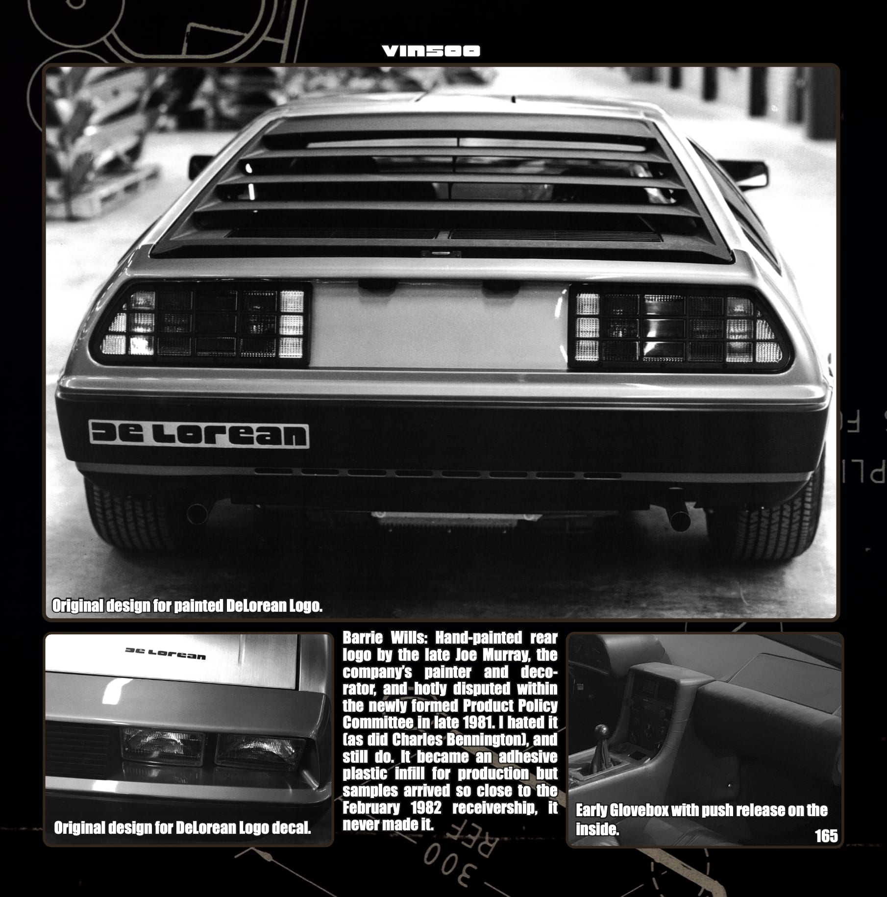 rear of a DMC-12, image of image in book
