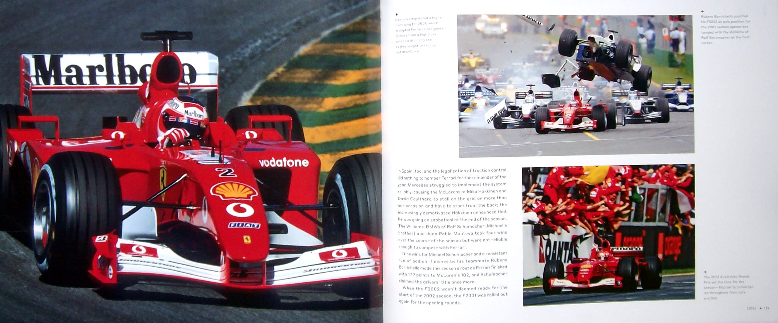 images on the pages of the book "Ferrari Formula 1 - Car By Car"